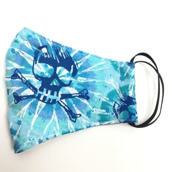 2/$15 - Skulls Mask, Face Mask, Blue Tie Dye Sugar Skulls, Skeleton Filti Filter - Picture 1 of 15